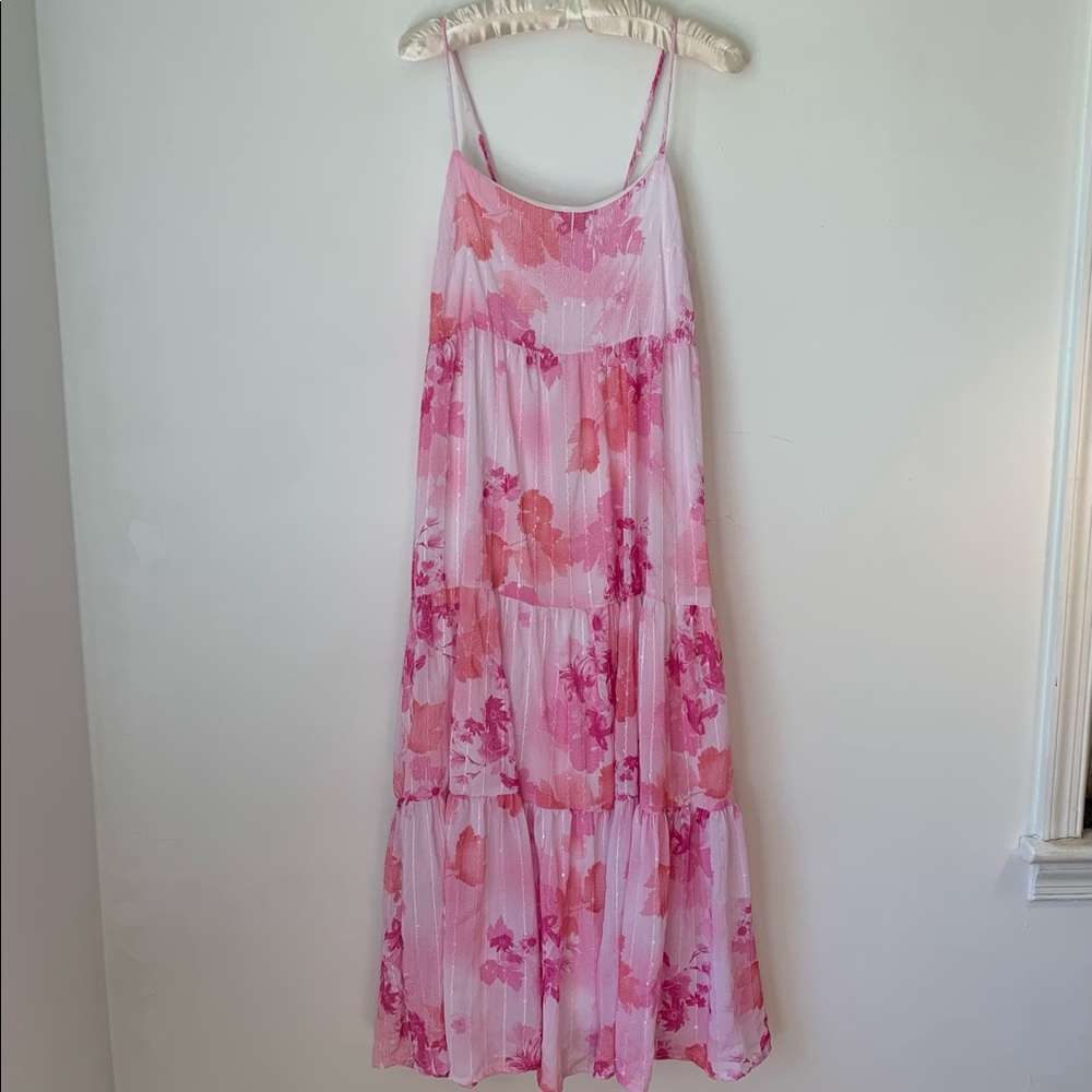 My Story Fairy Tiered Maxi Sun Dress Small Pink
